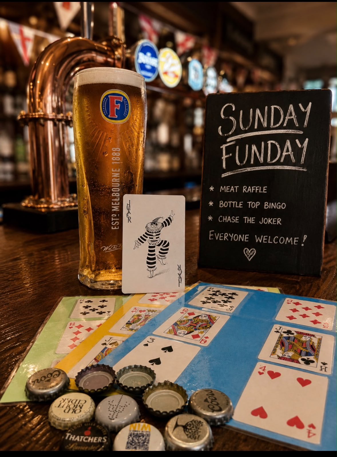 Sunday Funday at The Mill House Thatcham — meat raffle and bottle top bingo every Sunday
